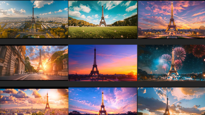 【合集 】巴黎地标埃菲尔铁塔风光
