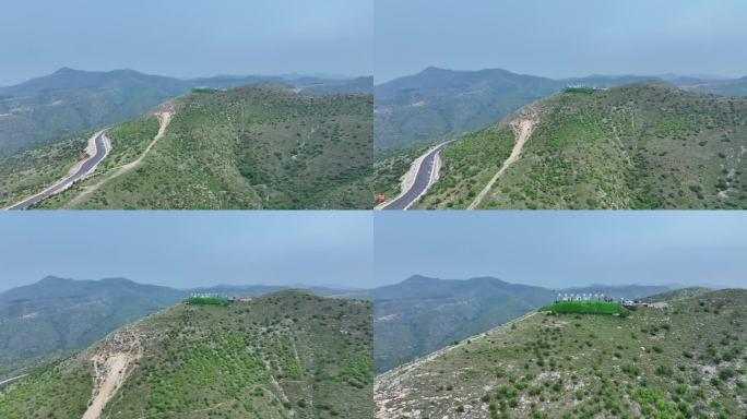 滑翔伞 航拍 大山 跳伞 公路 村庄