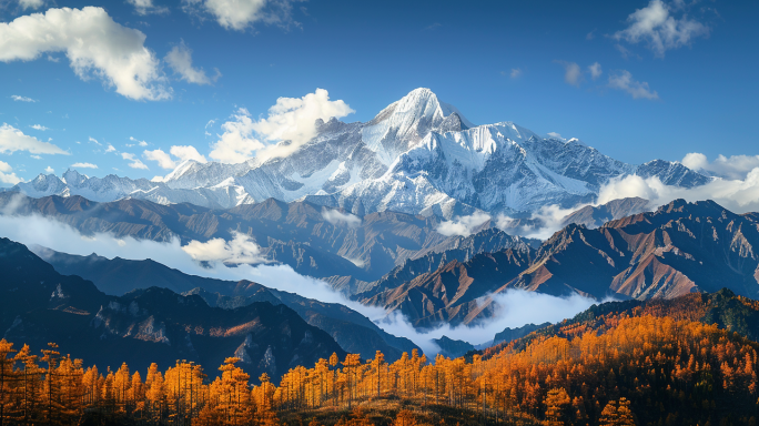 雪山云海星空延时摄影
