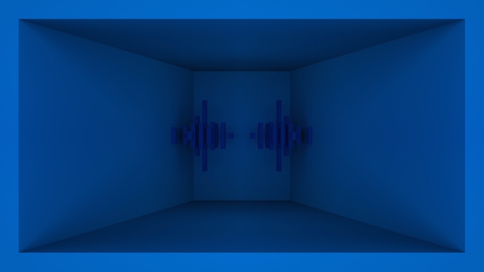 【裸眼3D】蓝色立体几何闪动节奏律动空间