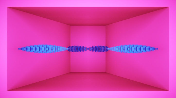 【裸眼3D】粉蓝动感立体几何节奏律动空间