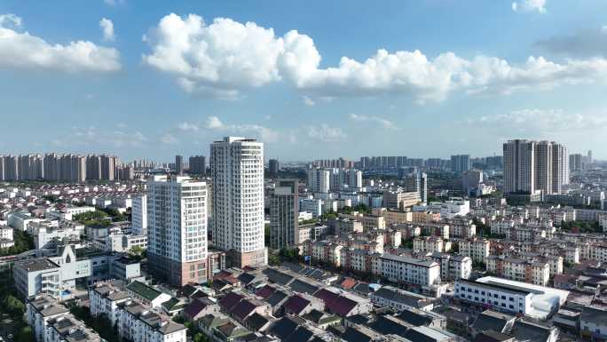 江苏常熟市体育馆市区航拍