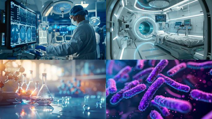 医疗科技科学实验高科技显微镜病毒