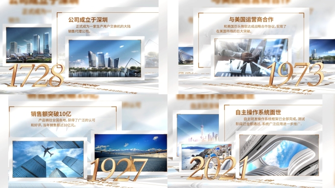 高端大气简洁企业历史图文时间线展示