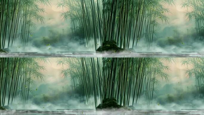 原创国风竹林LED大屏背景循环动画素材