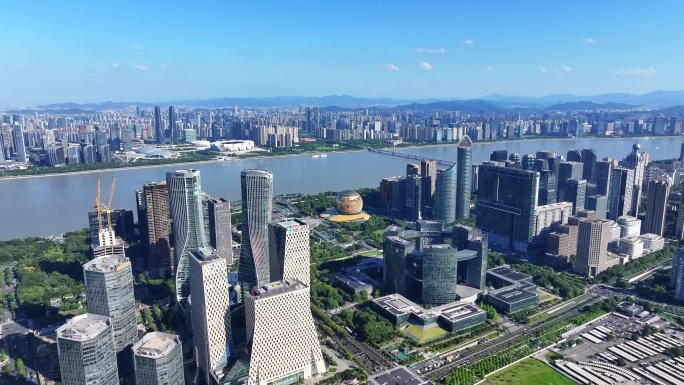 杭州城市宣传片航拍钱江新城杭州西湖