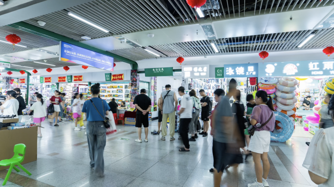 义乌小商品市场人流延时