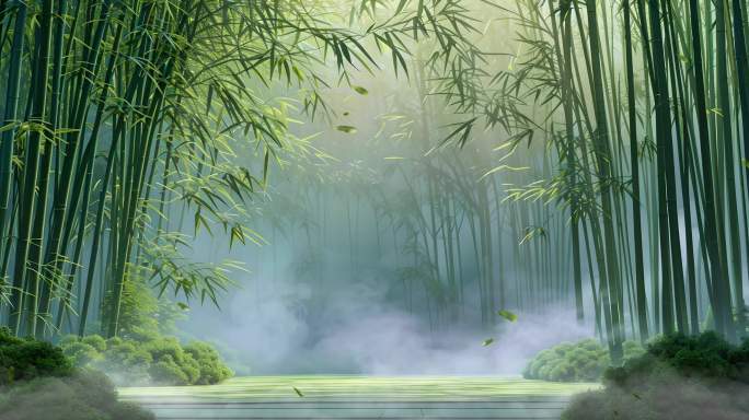 竹林舞台背景 循环视频
