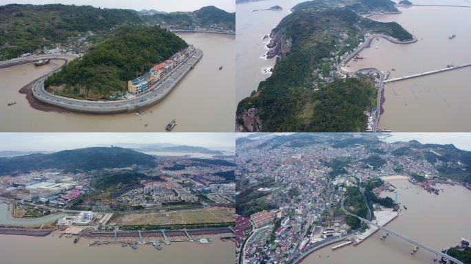 4K航拍浙江温州洞头海岛风景区海边度假区