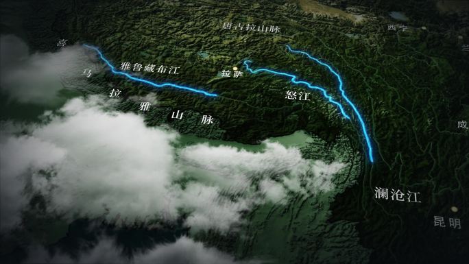 雅鲁藏布江地图AE模版