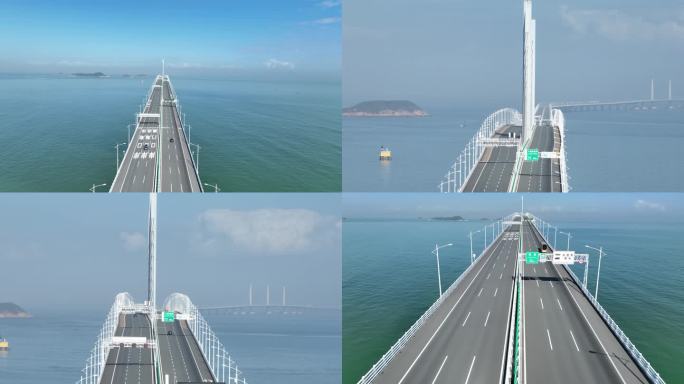 港珠澳大桥珠海段航拍港珠澳桥4K