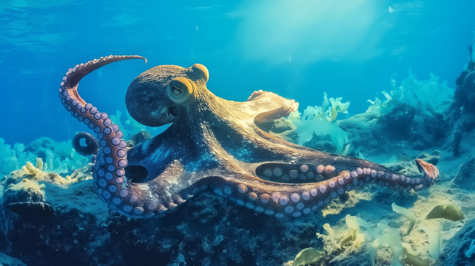 大海 海洋 海底章鱼 海洋生物