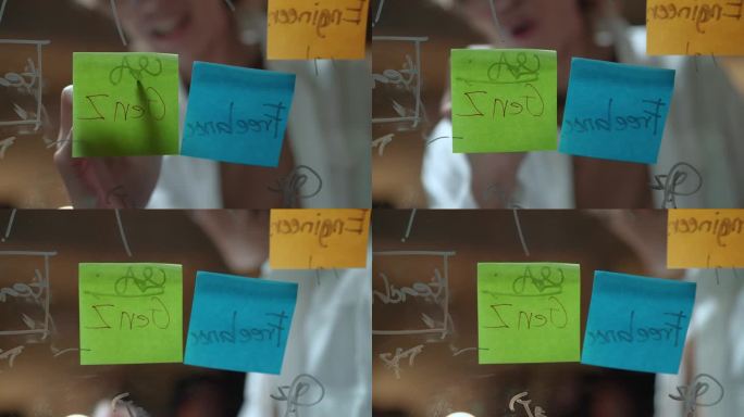 丙烯酸板上的便利贴