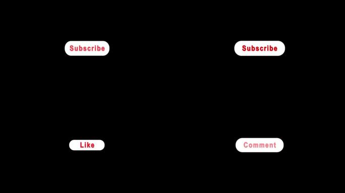 通知元素喜欢，评论，分享和订阅。按钮图标设置频道订阅。