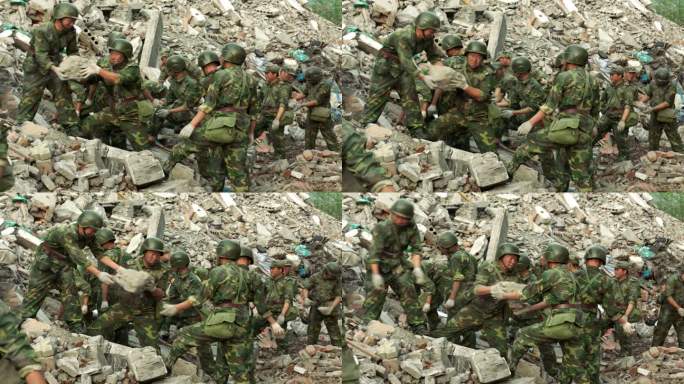 部队抗震救灾灾后救援