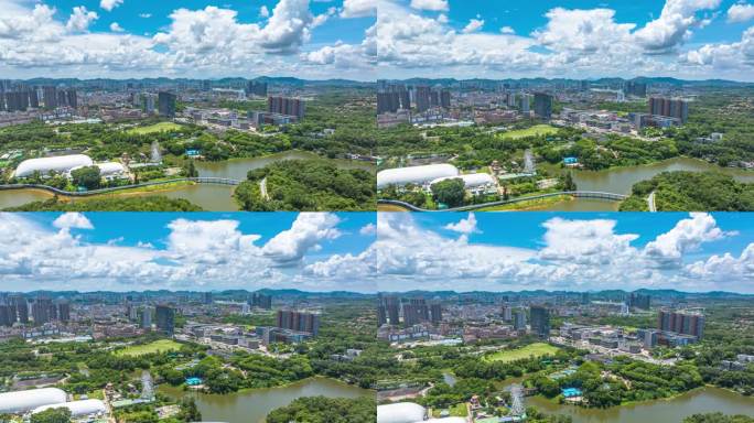 4K深圳观澜湖新城蓝天白云延时
