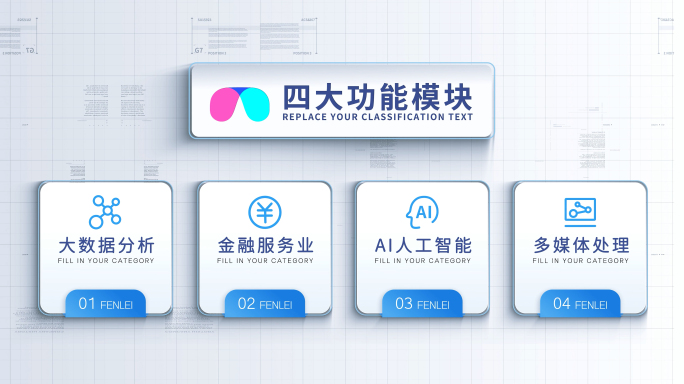 简洁企业结构信息文字分类展示