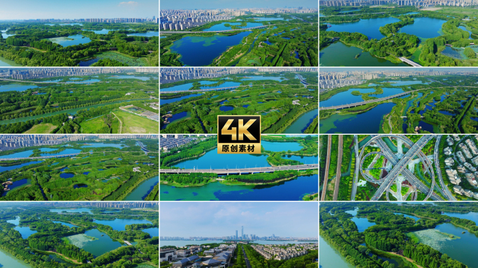 苏州城市湿地地标高架交通公路自然生态