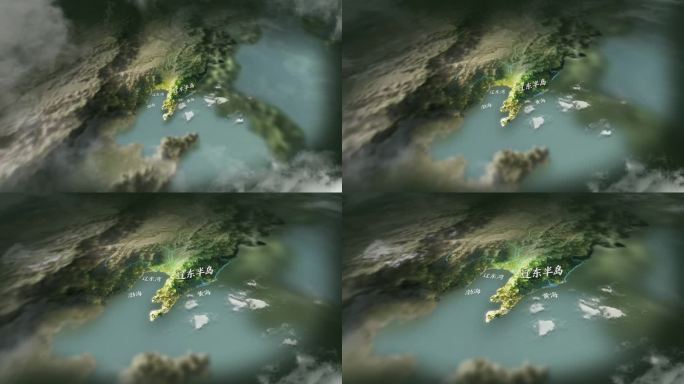 4K辽东半岛地形图AE模板