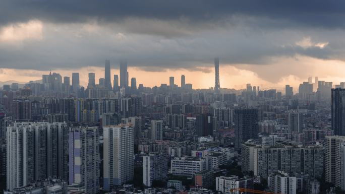 广州地标建筑日出耶稣光