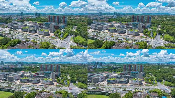 4K深圳观澜湖新城蓝天白云延时1