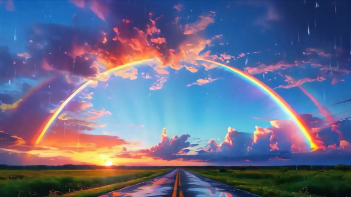 4K雨后彩虹跨天际