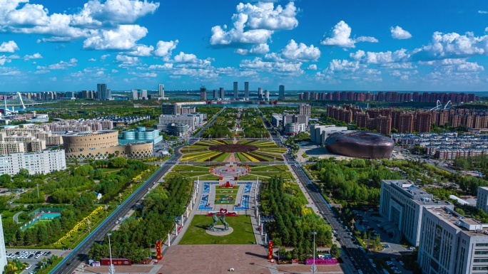 鄂尔多斯 康巴什 中轴线 大剧院延时