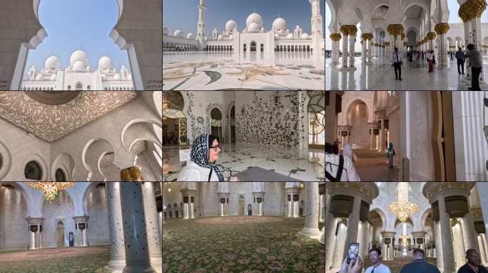 4K实拍阿布扎比-谢赫扎耶德清真寺