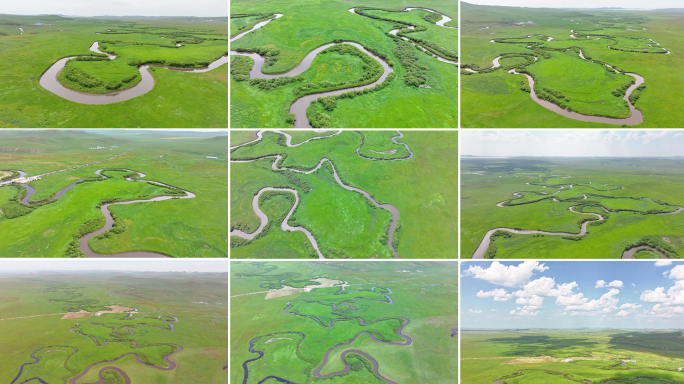 内蒙古草原风、乌拉盖九曲弯、大草原