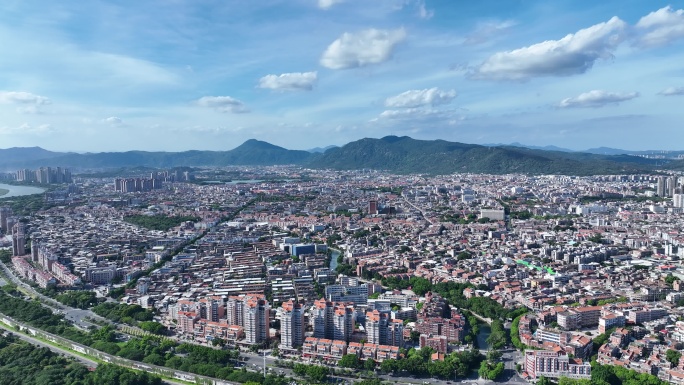 泉州古城航拍鲤城区大景泉州市城市建筑风光