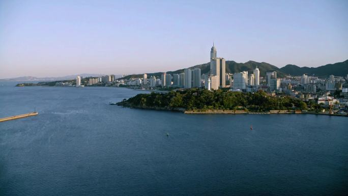 威海 直升机航拍  城市风光 海岸线