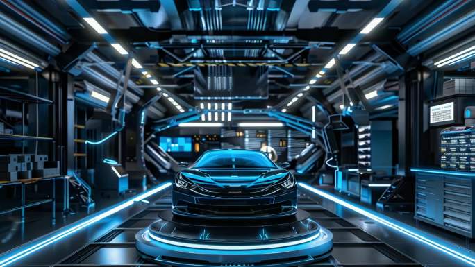 未来科技空间视频素材汽车