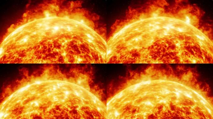 太阳燃烧逼真模拟动画