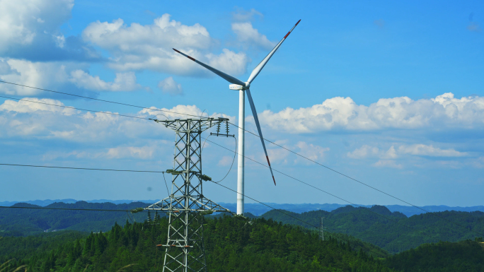 风力发电站大风车铁塔