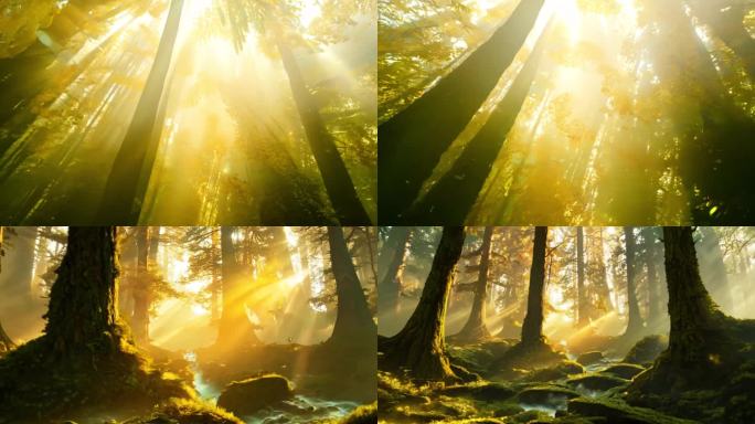 金色灿烂的热带雨林