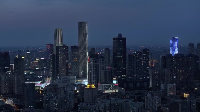 天津夜景鸟瞰图