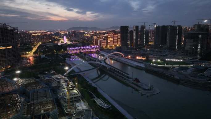 4K杭州CBD江河汇夜景