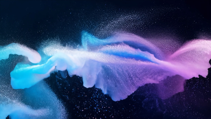唯美流体艺术流动光影粒子波浪海洋梦幻背景