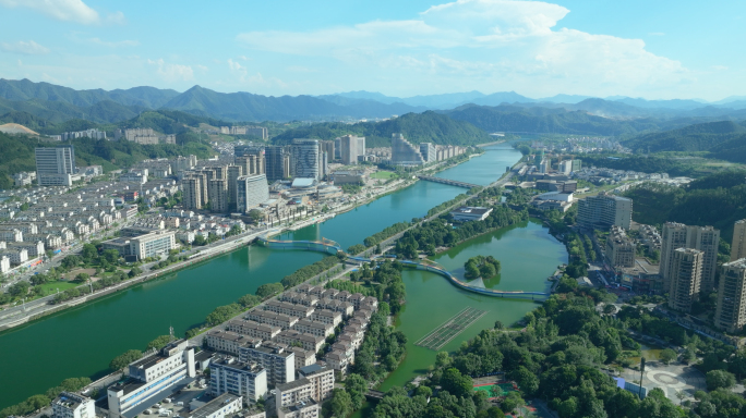 浙江衢州开化城市航拍5.1k