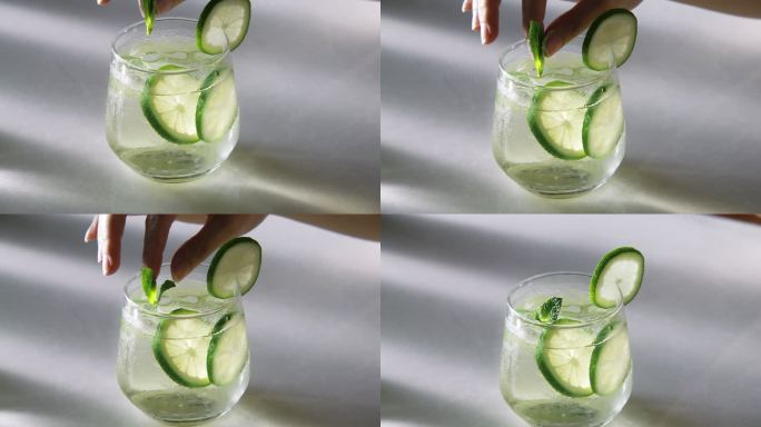 往冰水里加青柠柠檬青桔