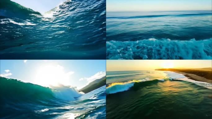 fpv海边沙滩海浪海水特写ai素材原创唯