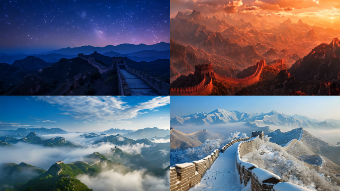 各种万里长城素材中国长城日出风景