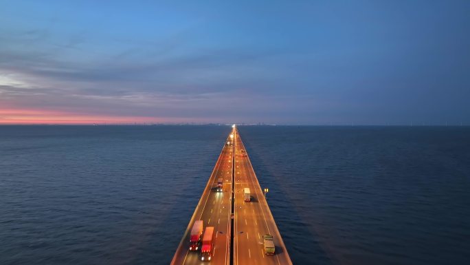 东海大桥 夜景 上海建设 临港 跨海大桥