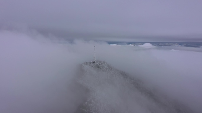 江西省赣州市崇义县阳明山国家森林公园雪景