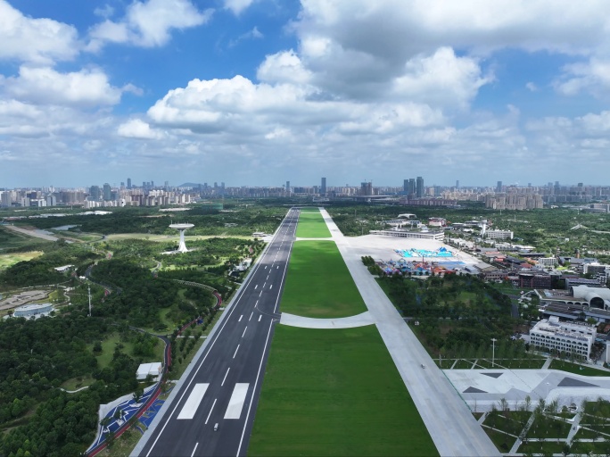 合肥骆岗公园航拍延时视频，合肥骆岗