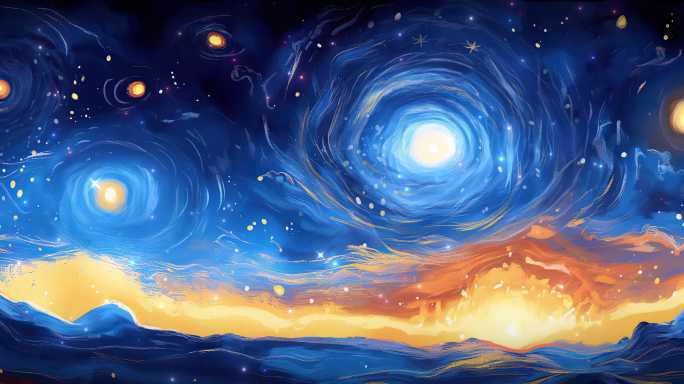 国潮梦幻梵高星云