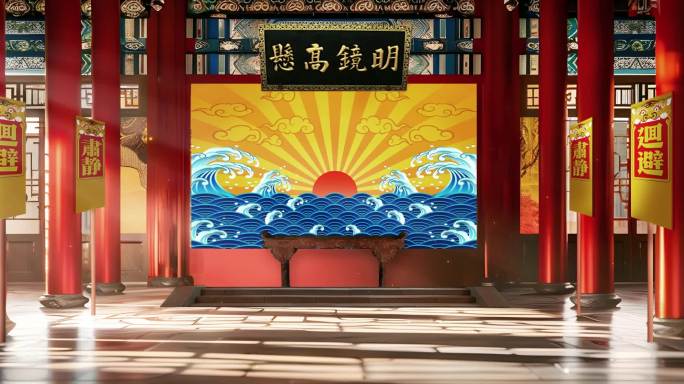 戏曲公堂舞台背景