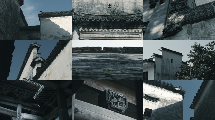 徽派建筑 江南水墨古建筑 马头墙 石雕