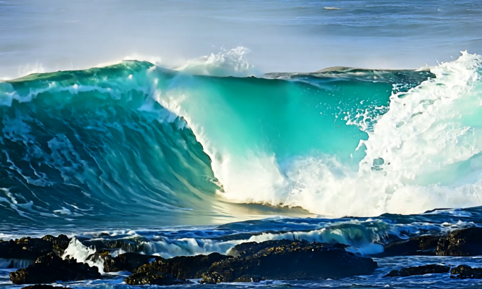 海洋波涛汹涌浪花翻滚大合集