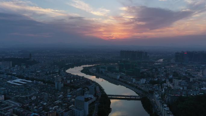 江西赣州市南康区城市风光落日夕阳美景